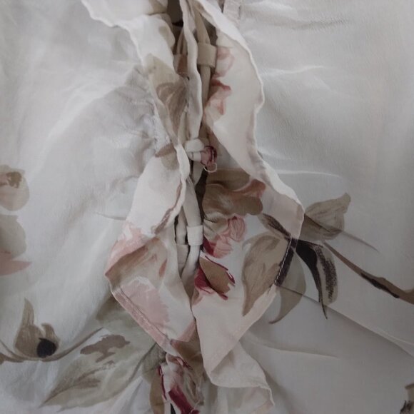 HALLHUBER Philosophy | Floral Silk Ruffle Blouse | Size 36 - Picture 4 of 11
